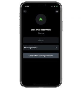 Loxone Sicherheit App Brandmeldezentrale
